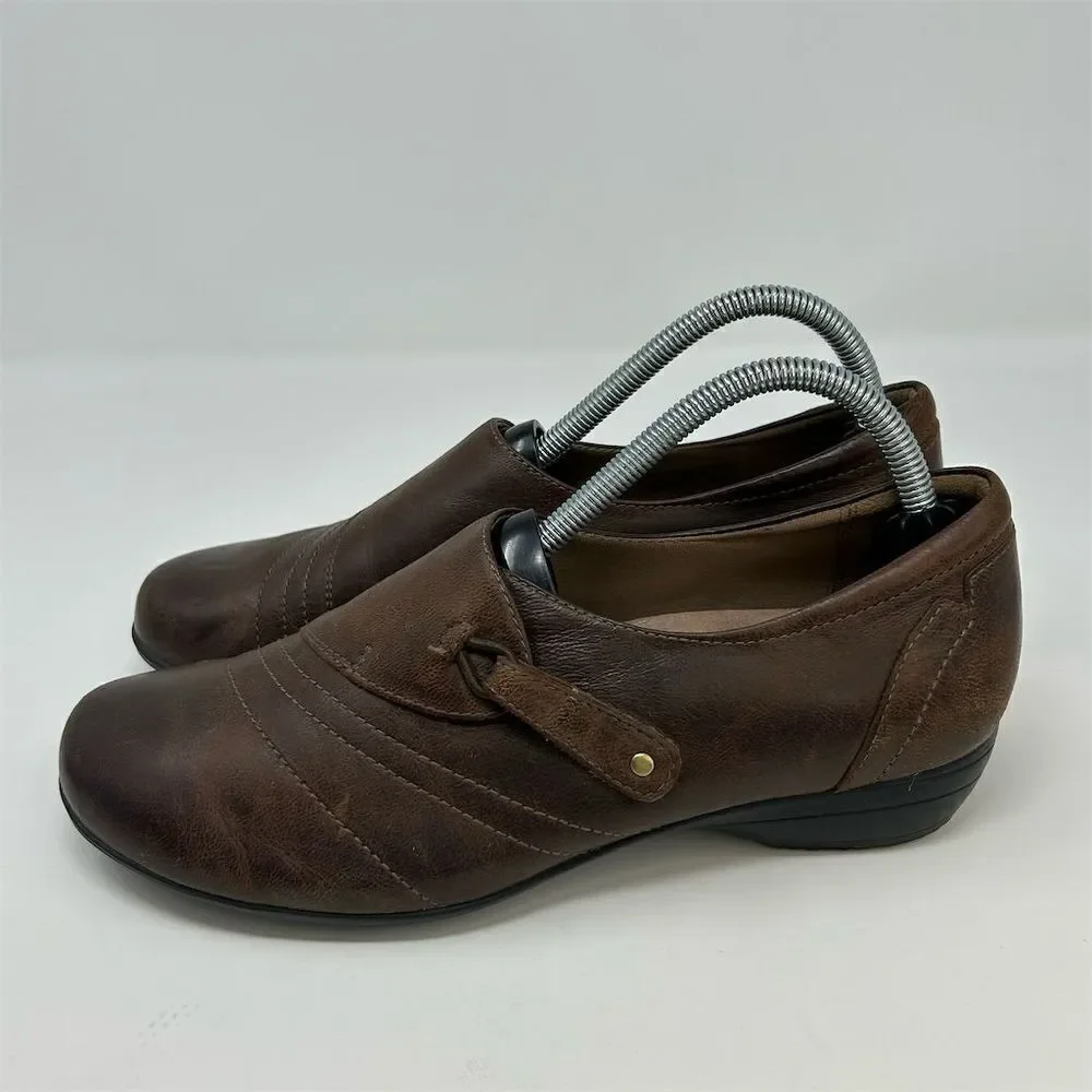Dansko Franny Women's Brown Leather Loafers Size 40 (US 9.5-10) Casual Shoes